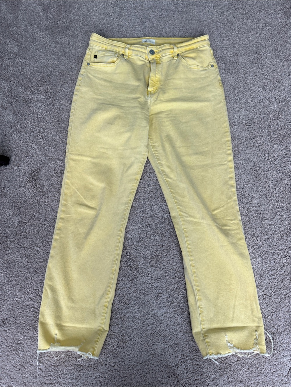 Kancan Yellow Distressed Hem Jeans 28